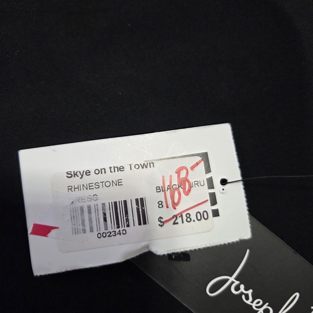 JOSEPH RIBKOFF BLACK RHINESTONE TRIM 'SKYE ON THE TOWN' DRESS US 8 * READ - Picture 5 of 16